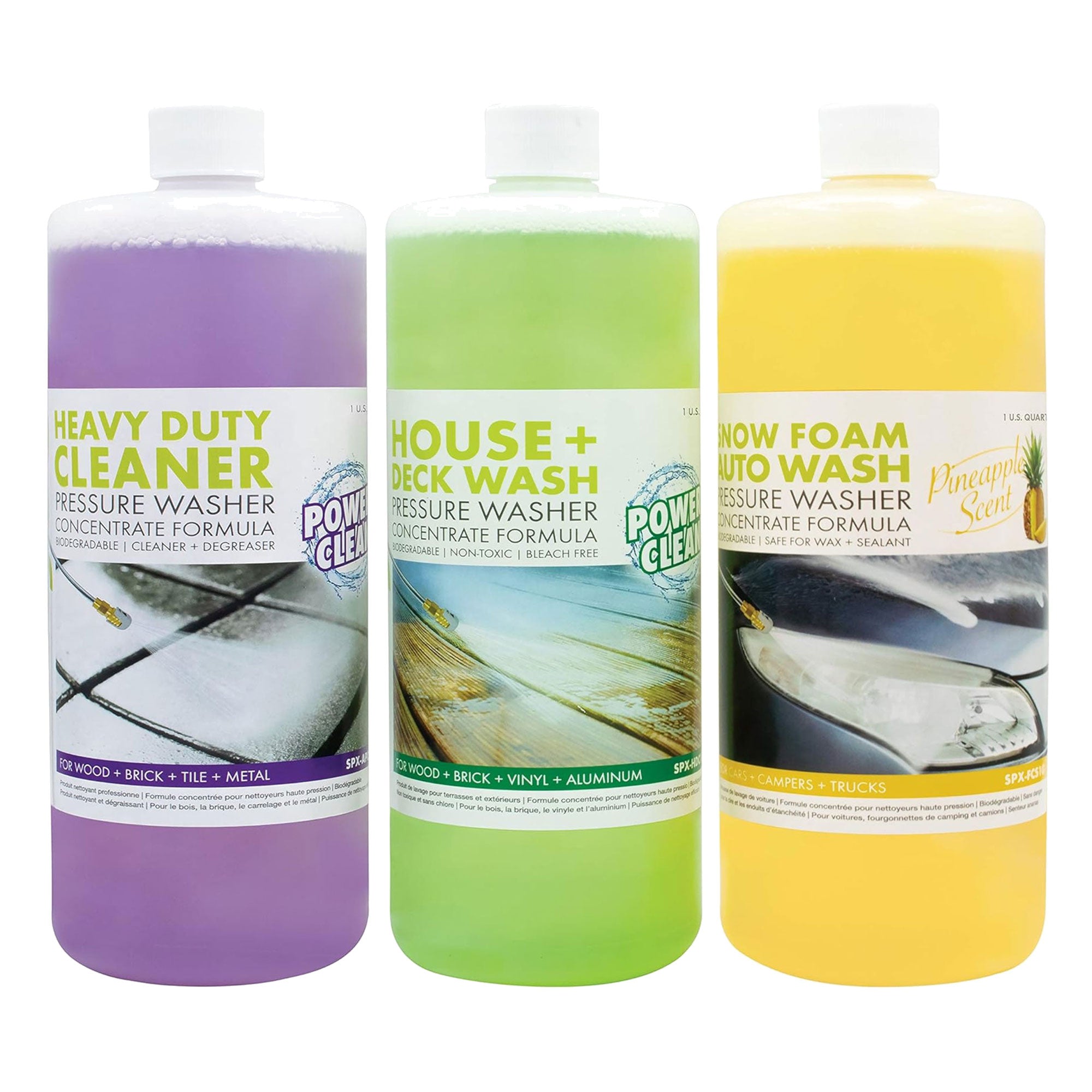 Sun Joe 3 Pack Pressure Washer Concentrate Formula, Biodegradable Detergent Trio, ASST3Q - VMInnovations