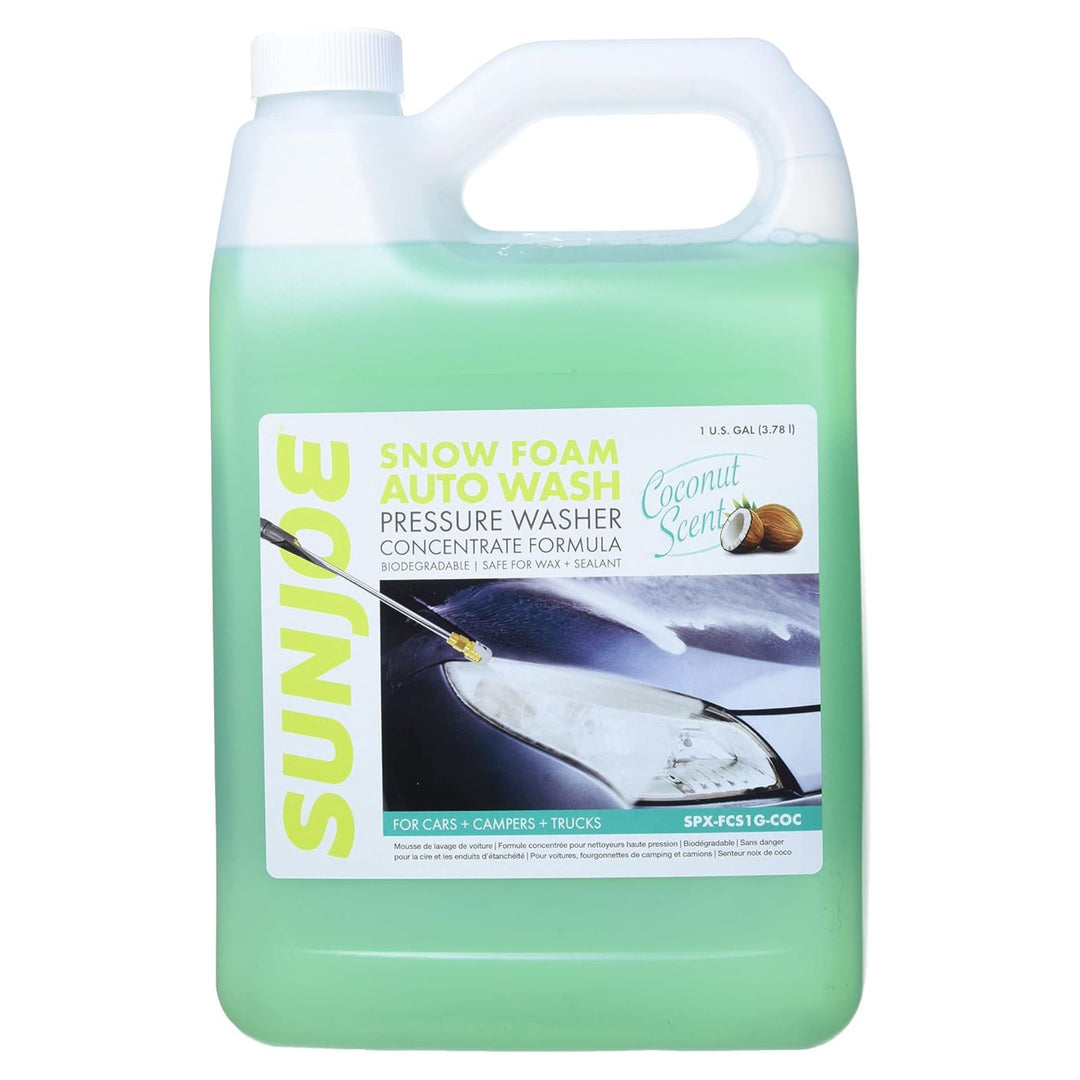 Sun Joe Premium Snow Foam Coconut Scent Car Washing Soap & Cleaner, 1 Gallon - VMInnovations