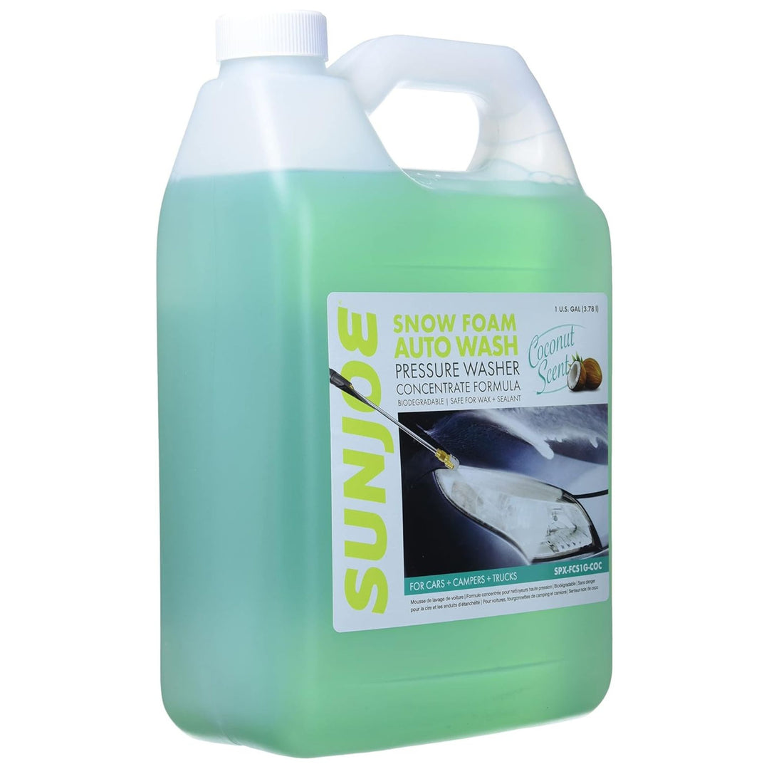 Sun Joe Premium Snow Foam Coconut Scent Car Washing Soap & Cleaner, 1 Gallon - VMInnovations