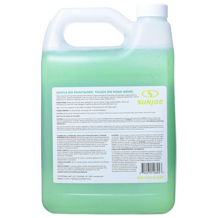 Sun Joe Premium Snow Foam Coconut Scent Car Washing Soap & Cleaner, 1 Gallon - VMInnovations