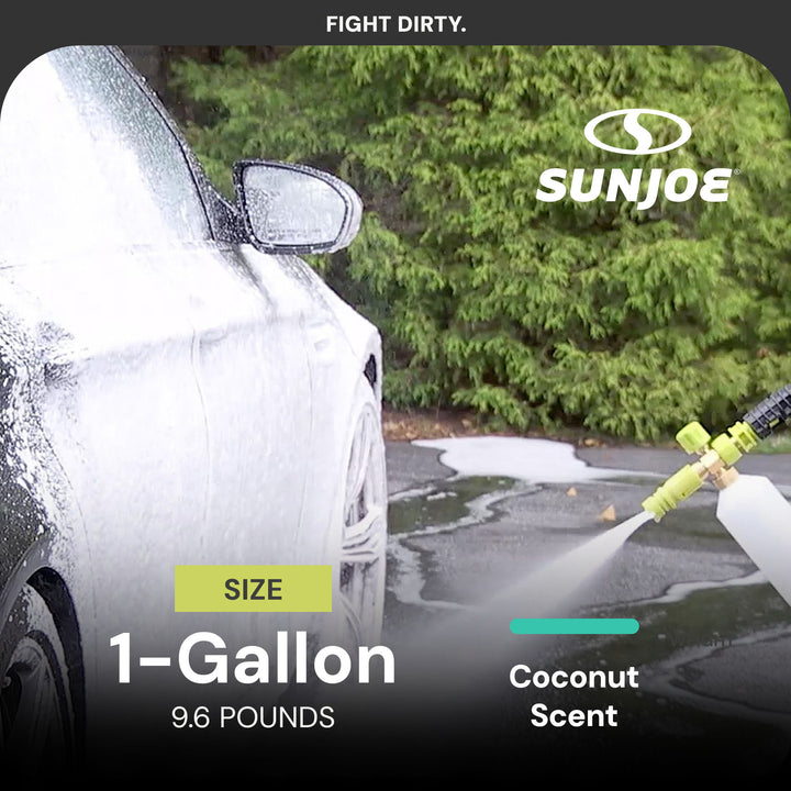 Sun Joe Premium Snow Foam Coconut Scent Car Washing Soap & Cleaner, 1 Gallon - VMInnovations