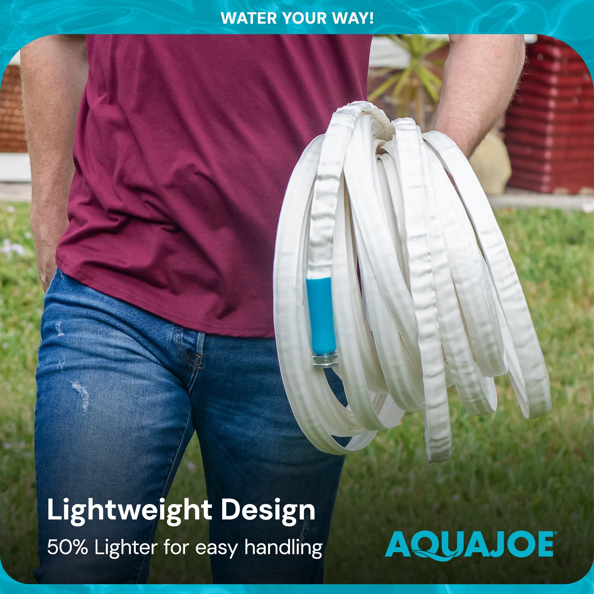 Aqua Joe 50 Foot Expandable RV Hose with Flexible Fiber Jacket, AJFJH50-58-RV - VMInnovations