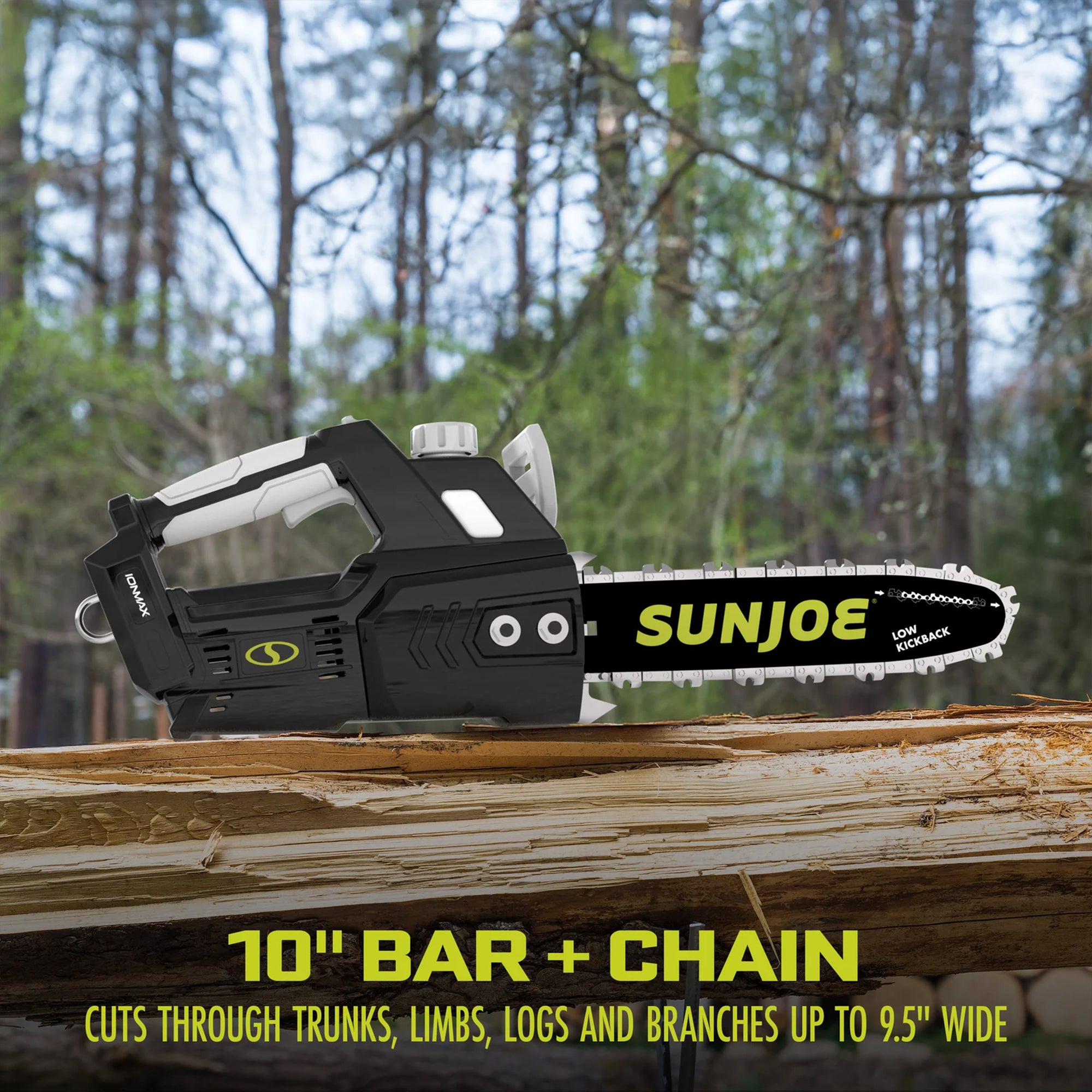 Sun Joe 10" Cordless Chain Saw, 24V Wood Cutting Tool Kit with Battery, 24V-10CS