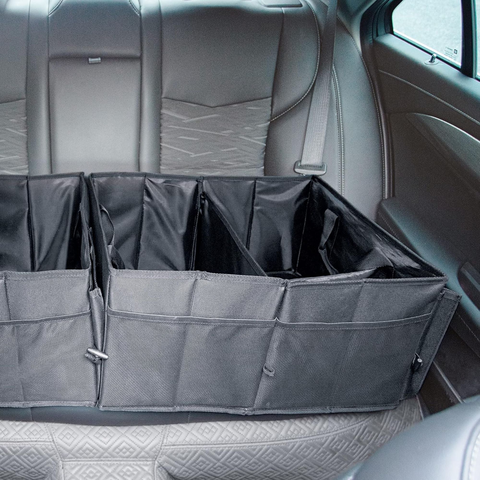 Auto Joe Collapsible Trunk Organizer Storage Caddy with Staps, ATJ-CTSO-BLK - VMInnovations