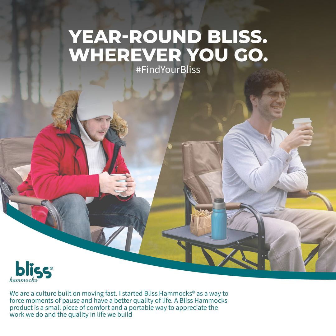 Bliss Hammocks 24V Heated Seat, Folding Chair w/Battery & 3 Heat Settings, Brown - VMInnovations