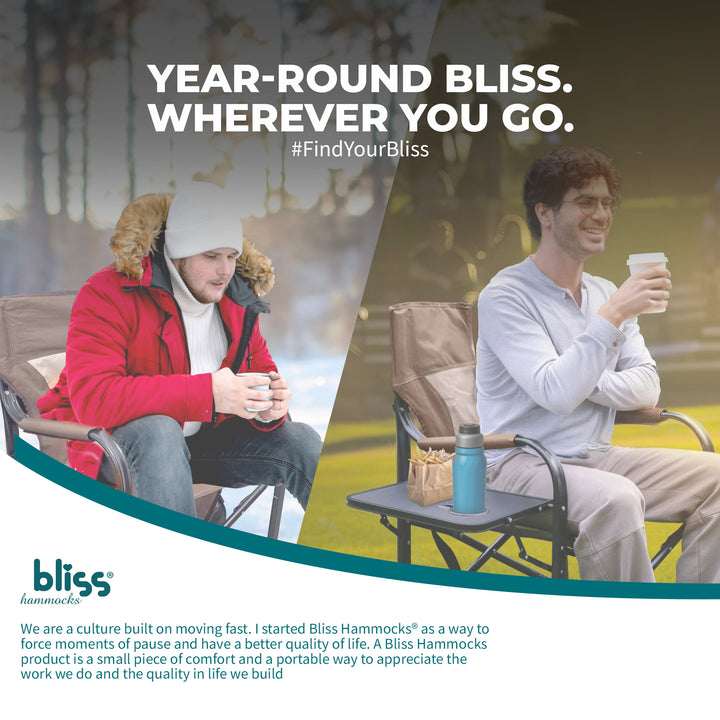 Bliss Hammocks 24V Heated Seat, Folding Chair w/Battery & 3 Heat Settings, Brown - VMInnovations