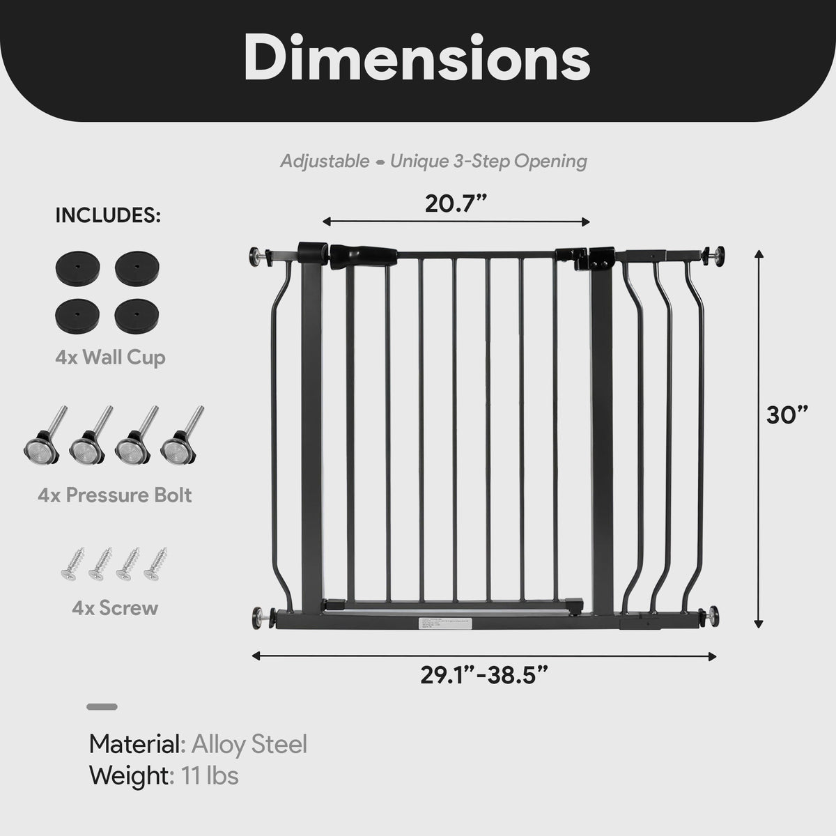 BalanceFrom Walk Thru Safety Gate, Baby & Pet, Doorways, 30”, Graphite(Open Box)