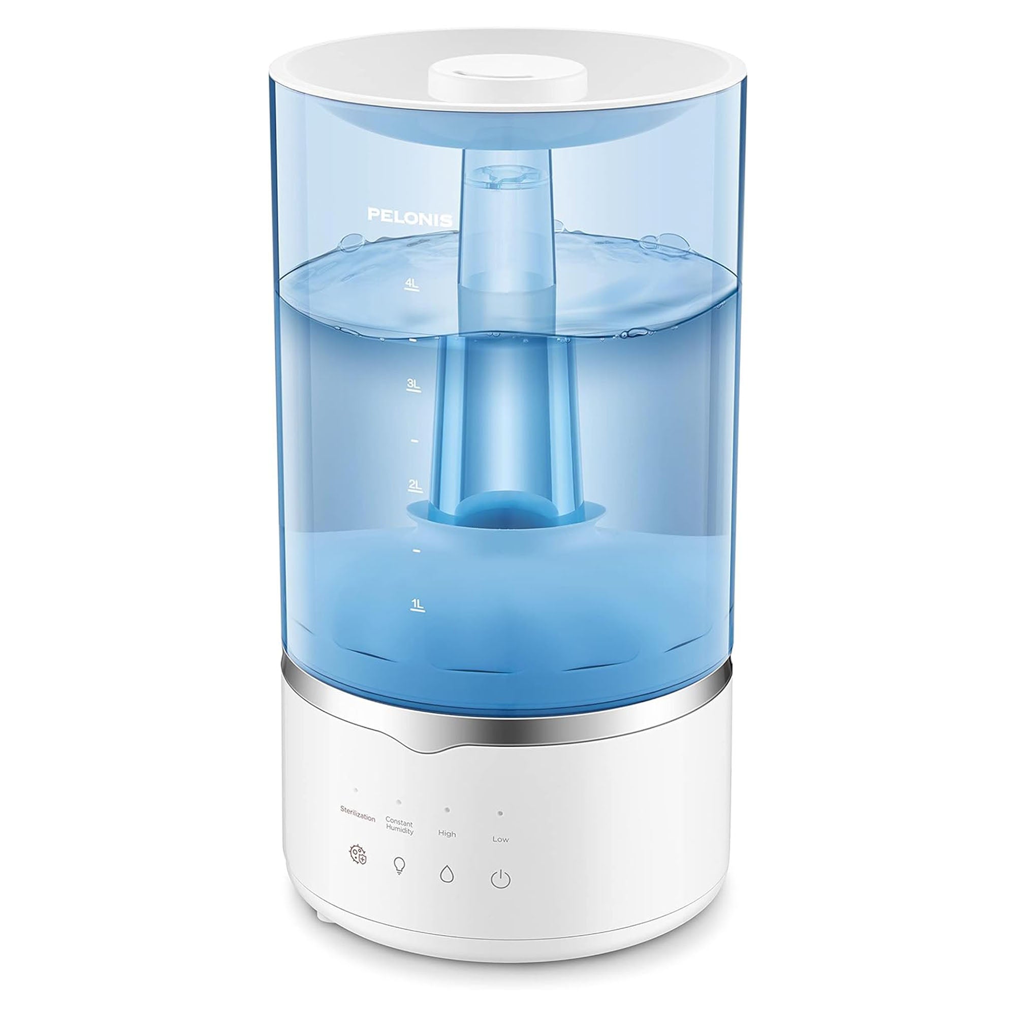 Pelonis 4L Quiet Ultrasonic Warm Cool Mist Bedroom Humidifier Diffuser, White - VMInnovations