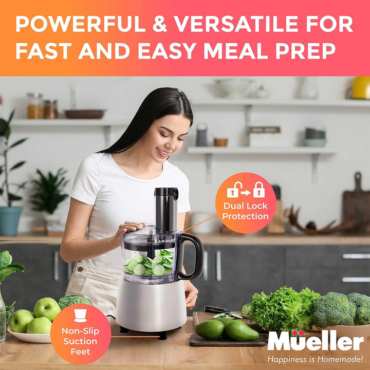 Mueller UltraPrep Food Processor Chopper, Multifunction Kitchen Appliance, 8 Cup - VMInnovations