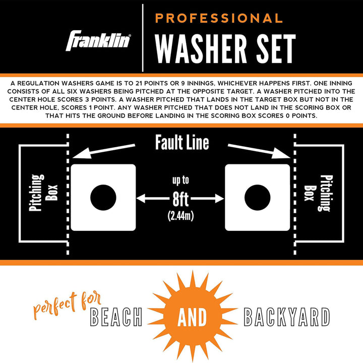 Franklin Sports Washer Toss, Portable Outdoor, Yard, Beach, or Tailgate Game Set - VMInnovations