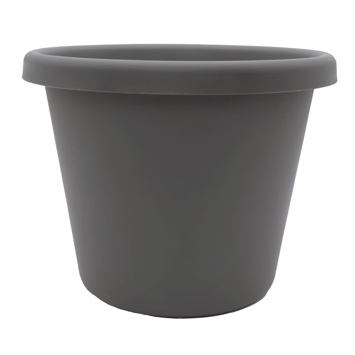 The HC Companies 14 Inch Round Classic Planter, Plastic Plant Pot, Warm Gray - VMInnovations