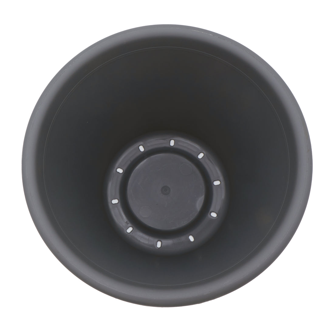 The HC Companies 14 Inch Round Classic Planter, Plastic Plant Pot, Warm Gray - VMInnovations