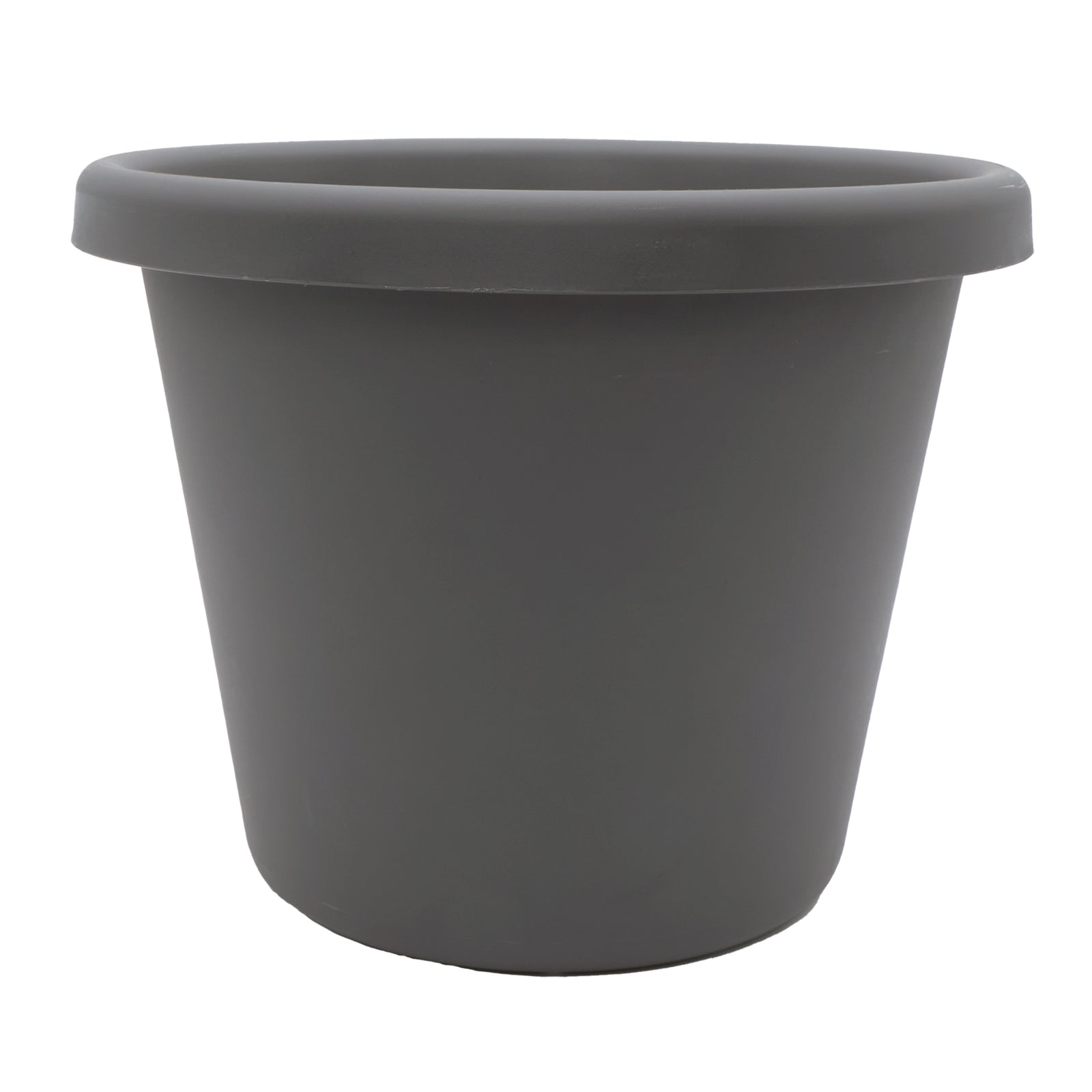 The HC Companies 15.5 Inch Round Classic Planter, Plastic Plant Pot, Warm Gray - VMInnovations