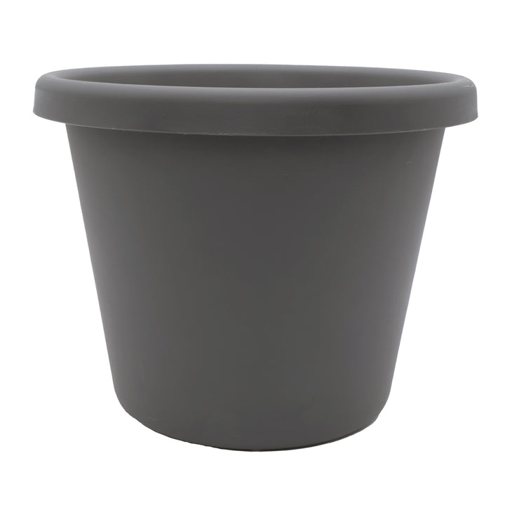 The HC Companies 15.5 Inch Round Classic Planter, Plastic Plant Pot, Warm Gray - VMInnovations