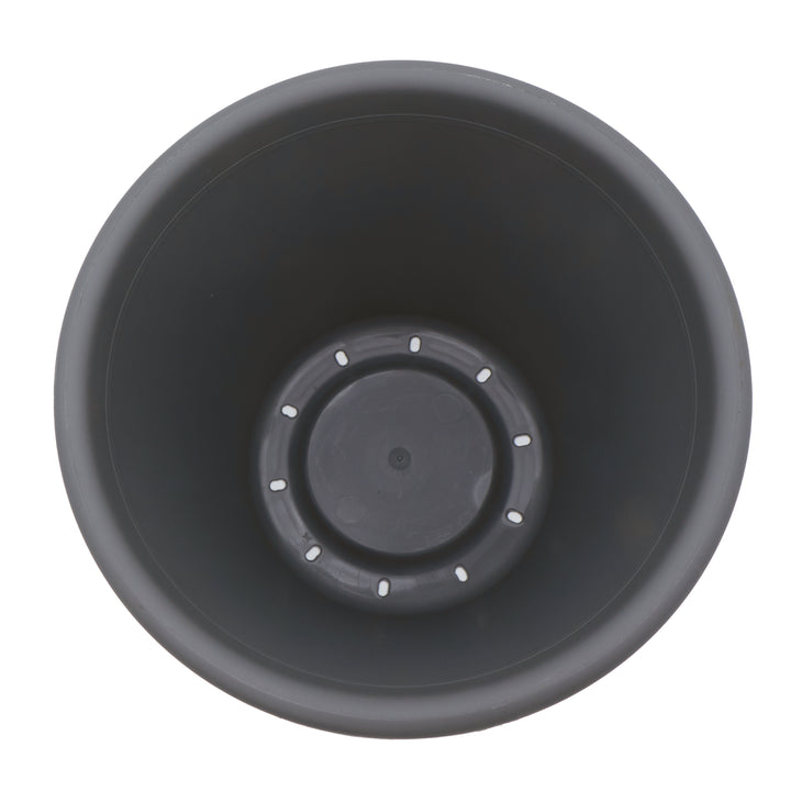 The HC Companies 15.5 Inch Round Classic Planter, Plastic Plant Pot, Warm Gray - VMInnovations