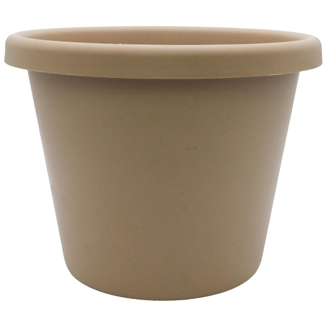 The HC Companies 15.5 Inch Round Classic Planter, Plastic Plant Pot, Sandstone