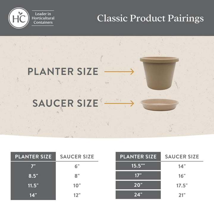 The HC Companies 17 Inch Round Classic Planter, Plastic Plant Pot, Clay