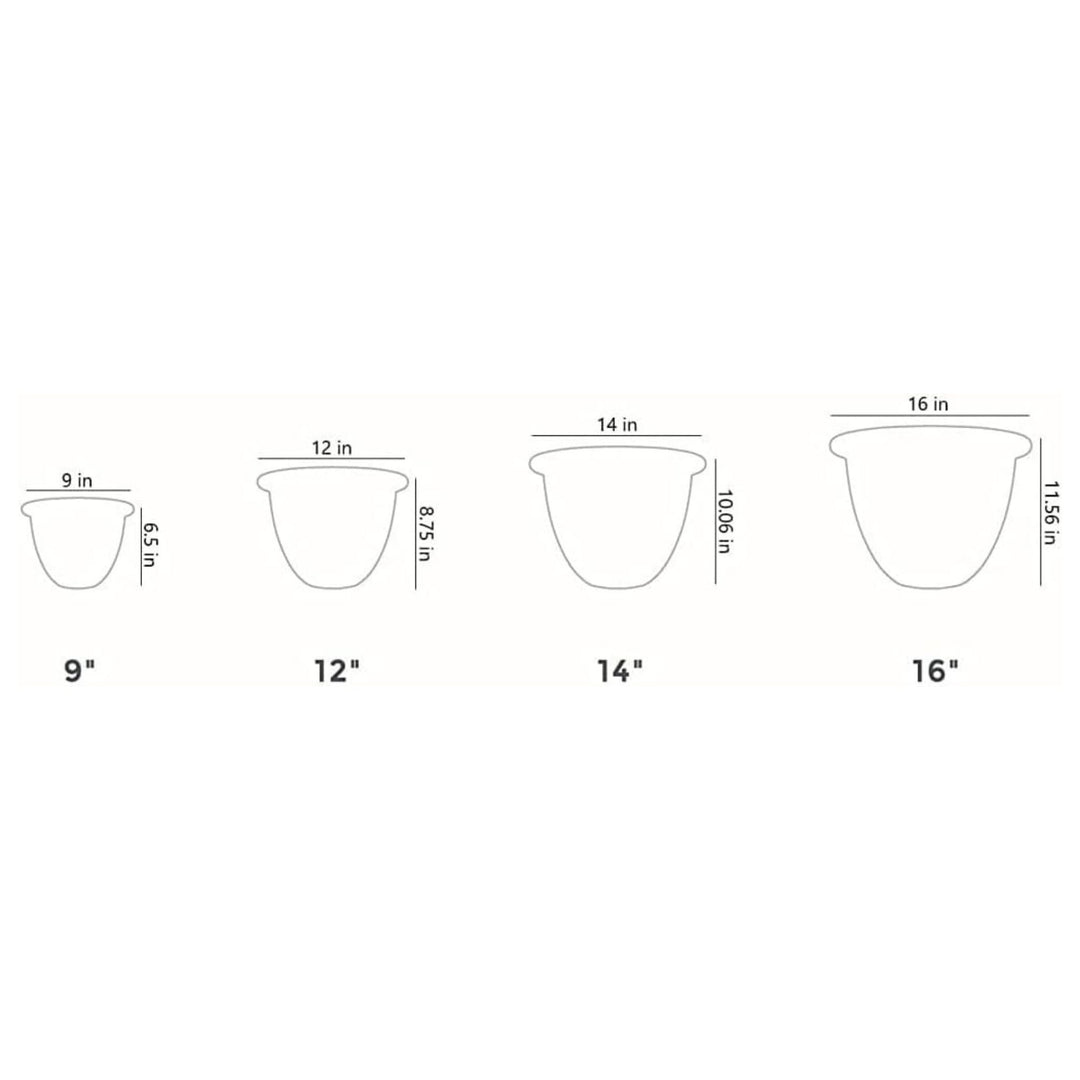 The HC Companies Sevilla Self-Watering Pot with Internal Disk, 12 Inch, White - VMInnovations