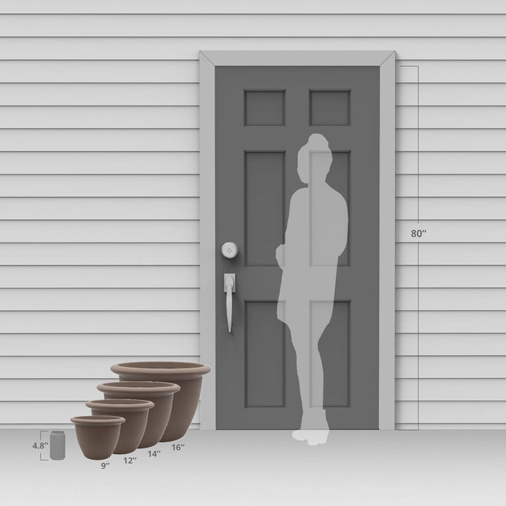 The HC Companies Sevilla Self-Watering Pot with Internal Disk, 12 Inch, White - VMInnovations