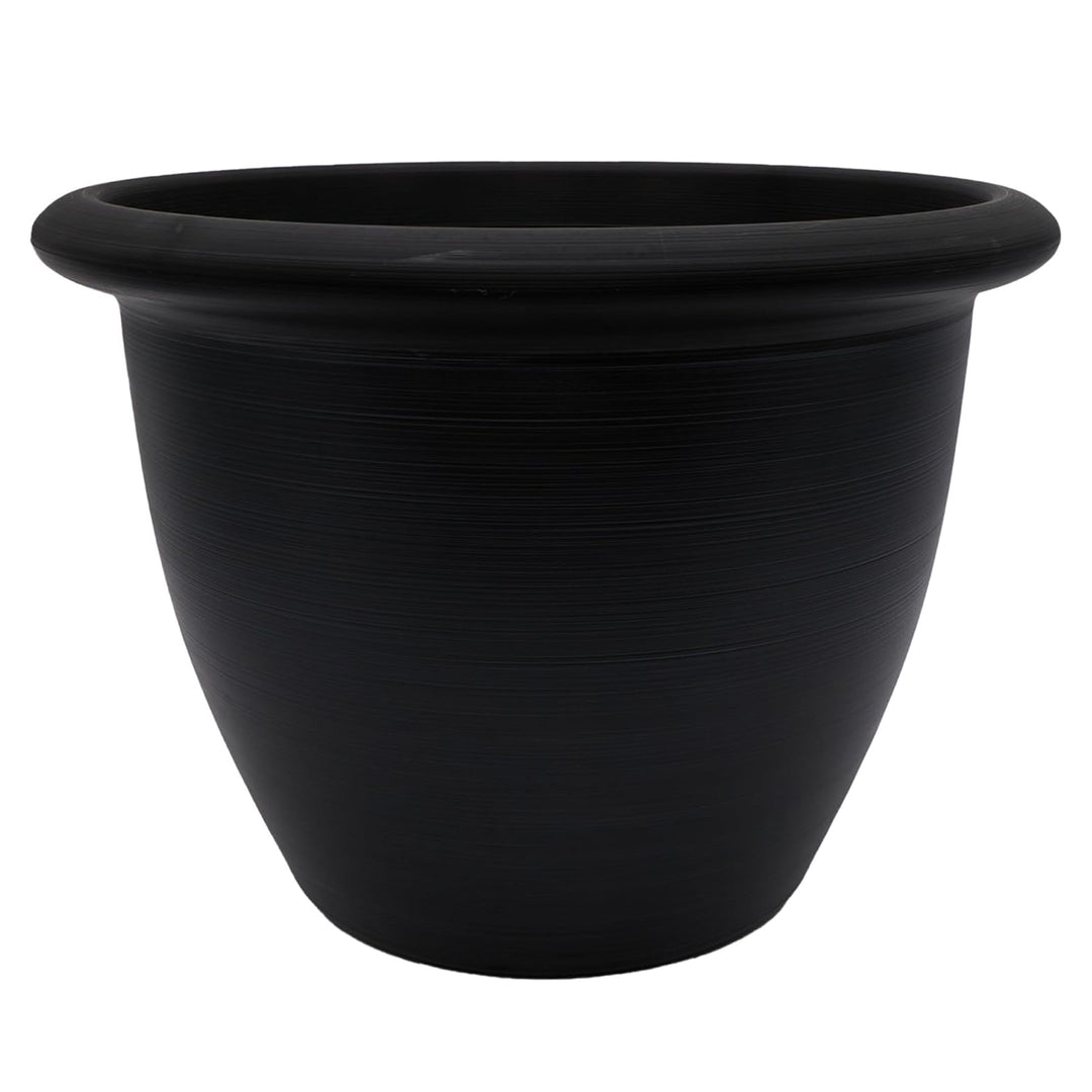 The HC Companies Sevilla Self-Watering Pot with Internal Disk, 14 Inch, Black - VMInnovations
