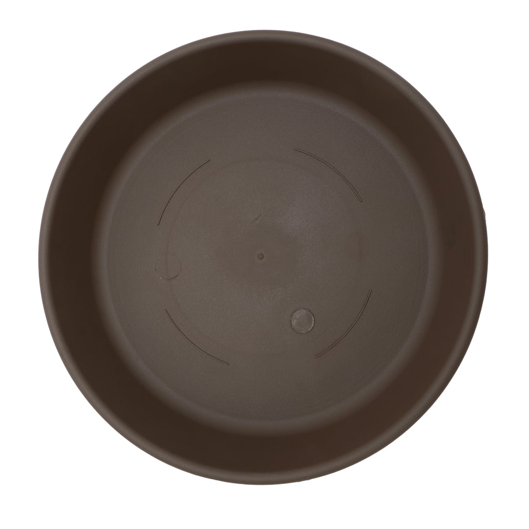 The HC Companies Classic 12 Inch Round Plant Pot Saucer Drip Tray, Chocolate - VMInnovations