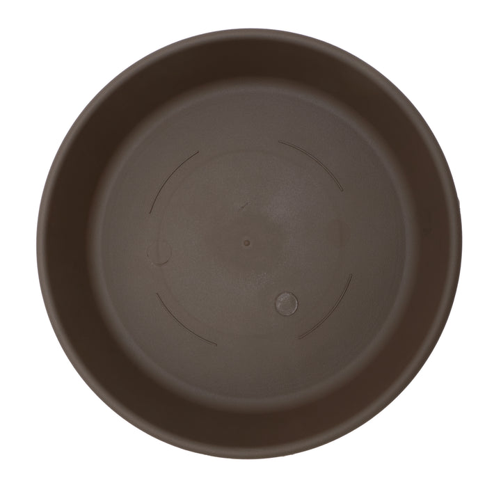 The HC Companies Classic 12 Inch Round Plant Pot Saucer Drip Tray, Chocolate - VMInnovations
