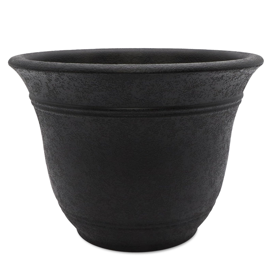 The HC Companies Sierra Self-Watering Pot with Internal Disk, 10", Black Onyx - VMInnovations