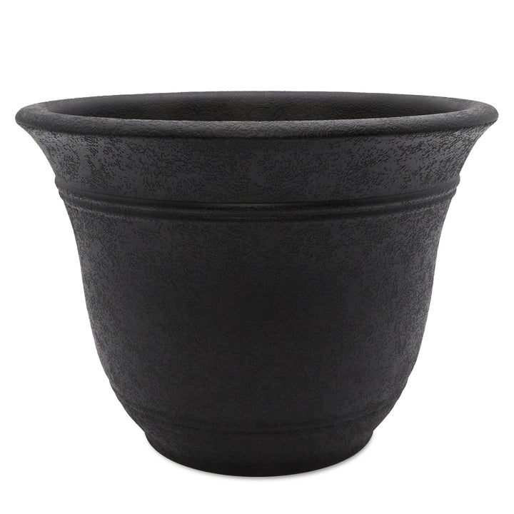 The HC Companies Sierra Self-Watering Pot with Internal Disk, 10", Black Onyx - VMInnovations