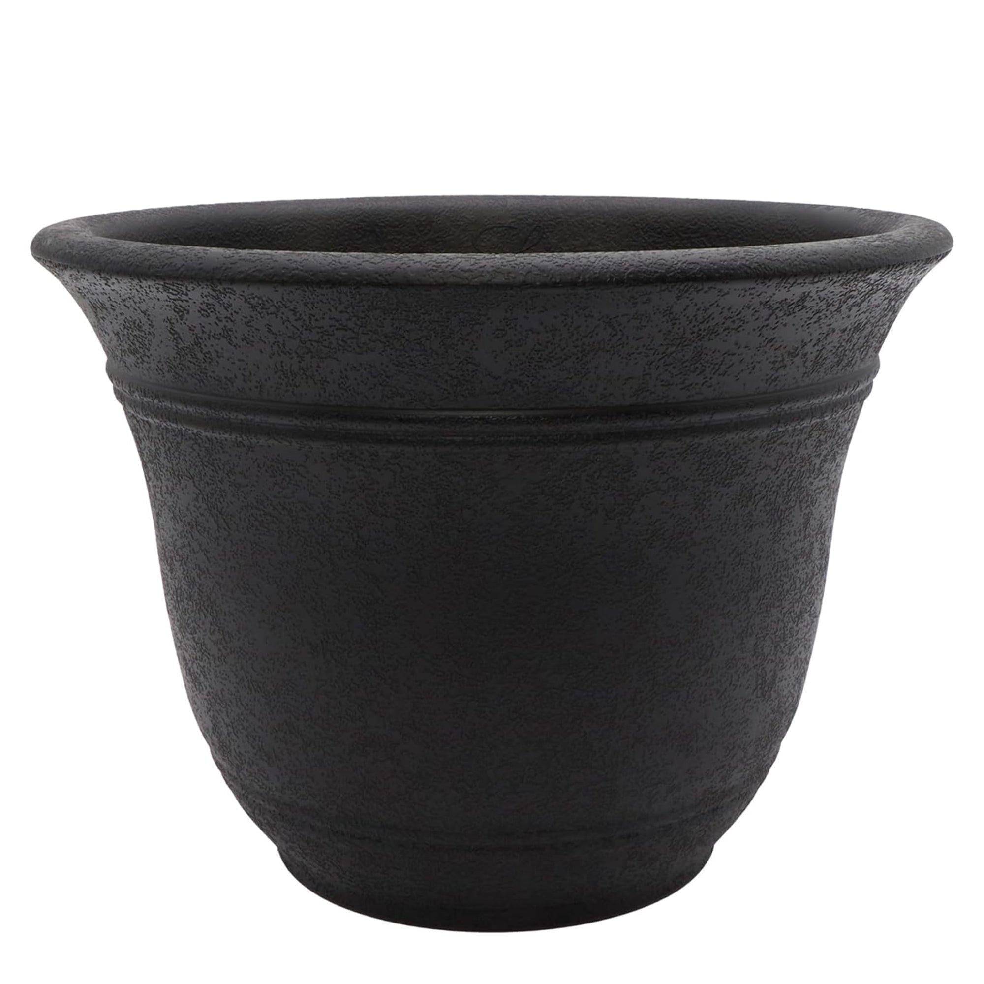 The HC Companies Sierra Self-Watering Pot w/Internal Disk, 16", Black (Open Box) - VMInnovations