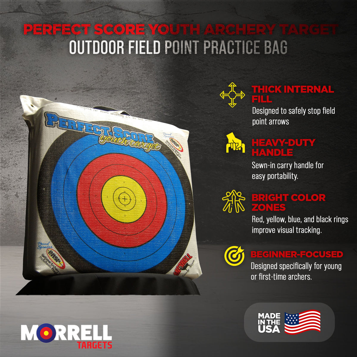 Morrell Perfect Score Youth Archery Target, Field Point Practice Bag (Open Box) - VMInnovations