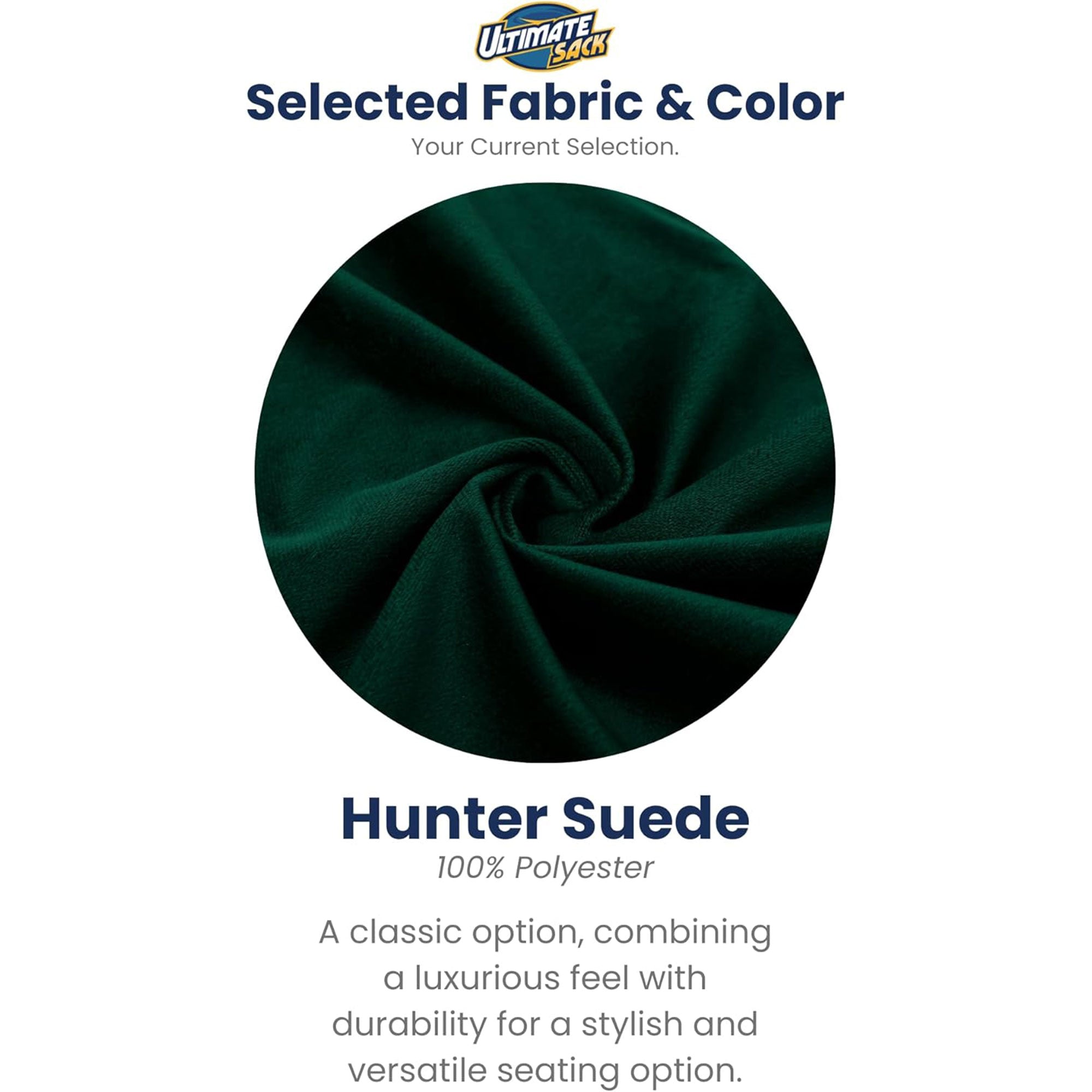 Ultimate Sack 5ft Bean Bag Chair, Oversized Indoor Comfy Lounger, Hunter Suede