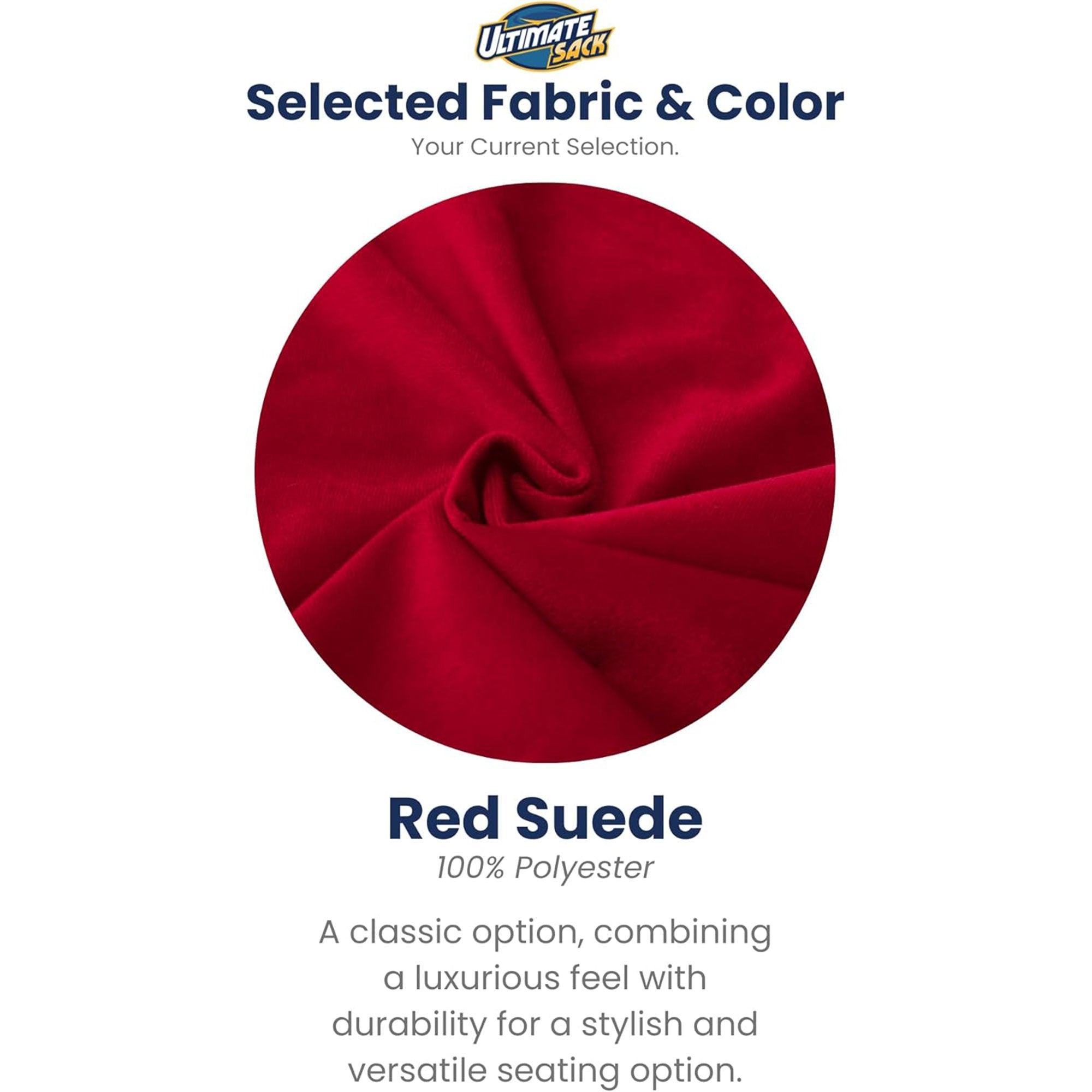 Ultimate Sack 4ft Bean Bag Chair, Oversized Indoor Comfy Lounger, Red Suede