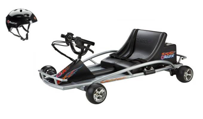 Razor Ground Force Electric Go-Kart Car/Cart & Youth Helmet (Black)