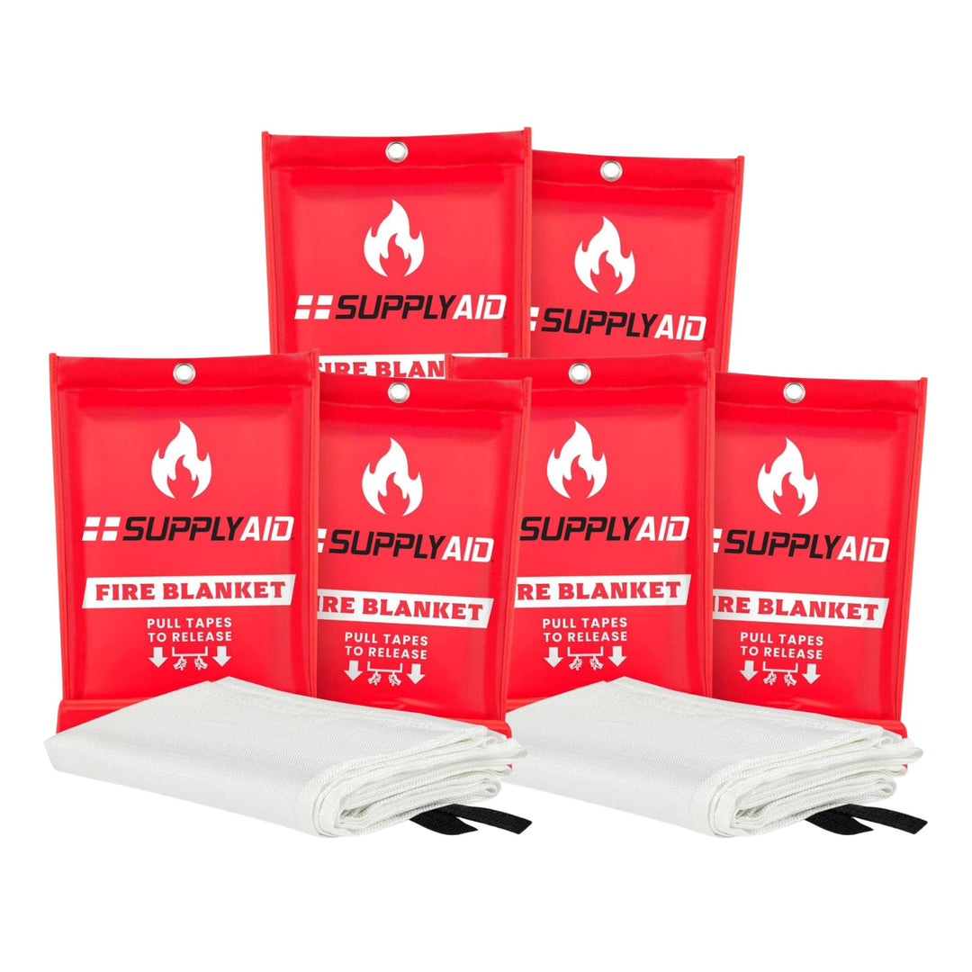 SupplyAID 6 Pack Emergency Fire Blanket for Camping and Safety Supplies, White - VMInnovations