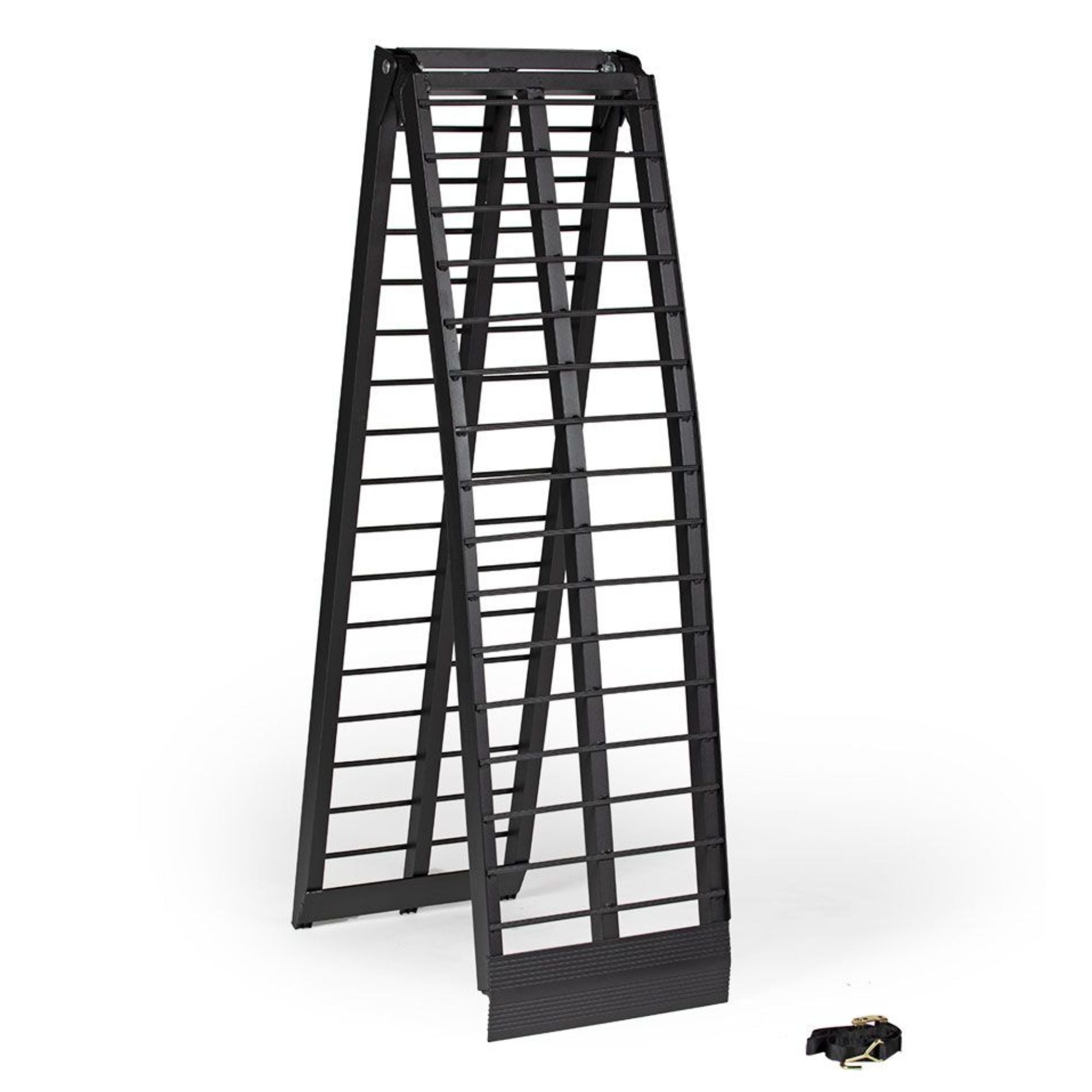 Titan Ramps 10 Ft Folding ATV Loading Ramp Arched Aluminum Design, Black, 2 Pack - VMInnovations