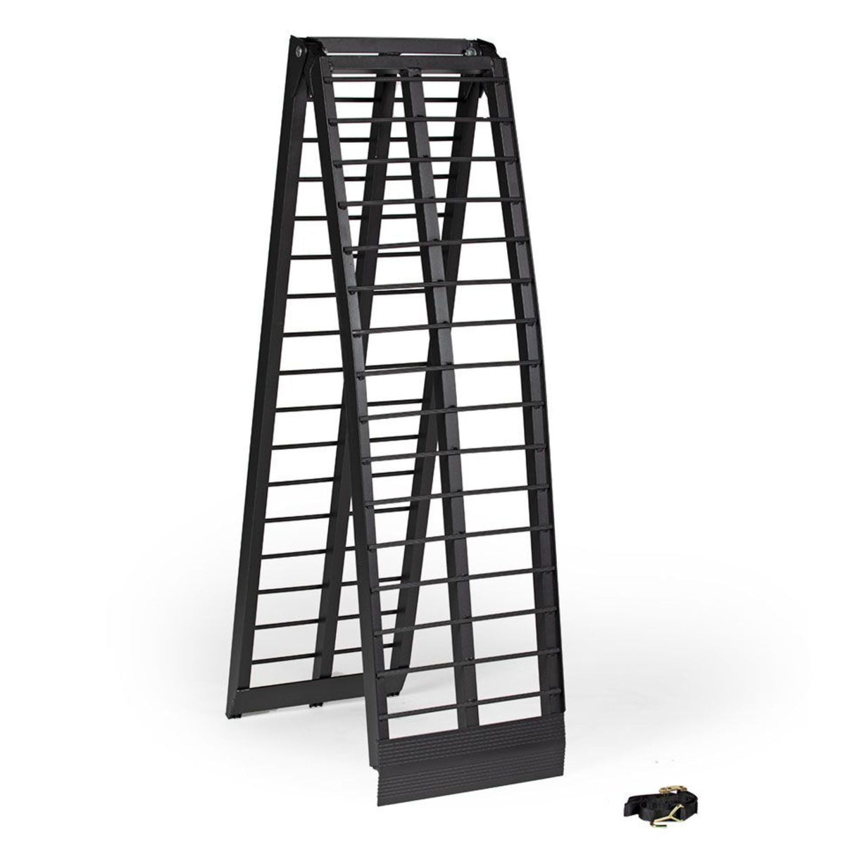 Titan Ramps 10 Ft Folding ATV Loading Ramp Arched Aluminum Design, Black, 2 Pack