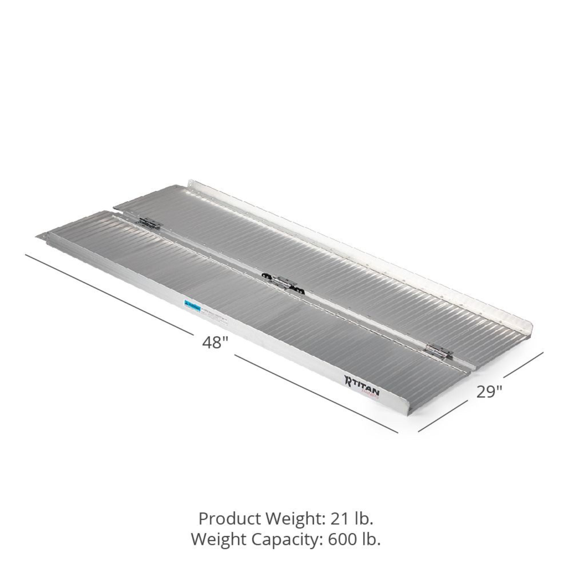 Titan Ramps 4 Foot Single-Fold Aluminum Wheelchair Ramp, 600 Pound Capacity - VMInnovations