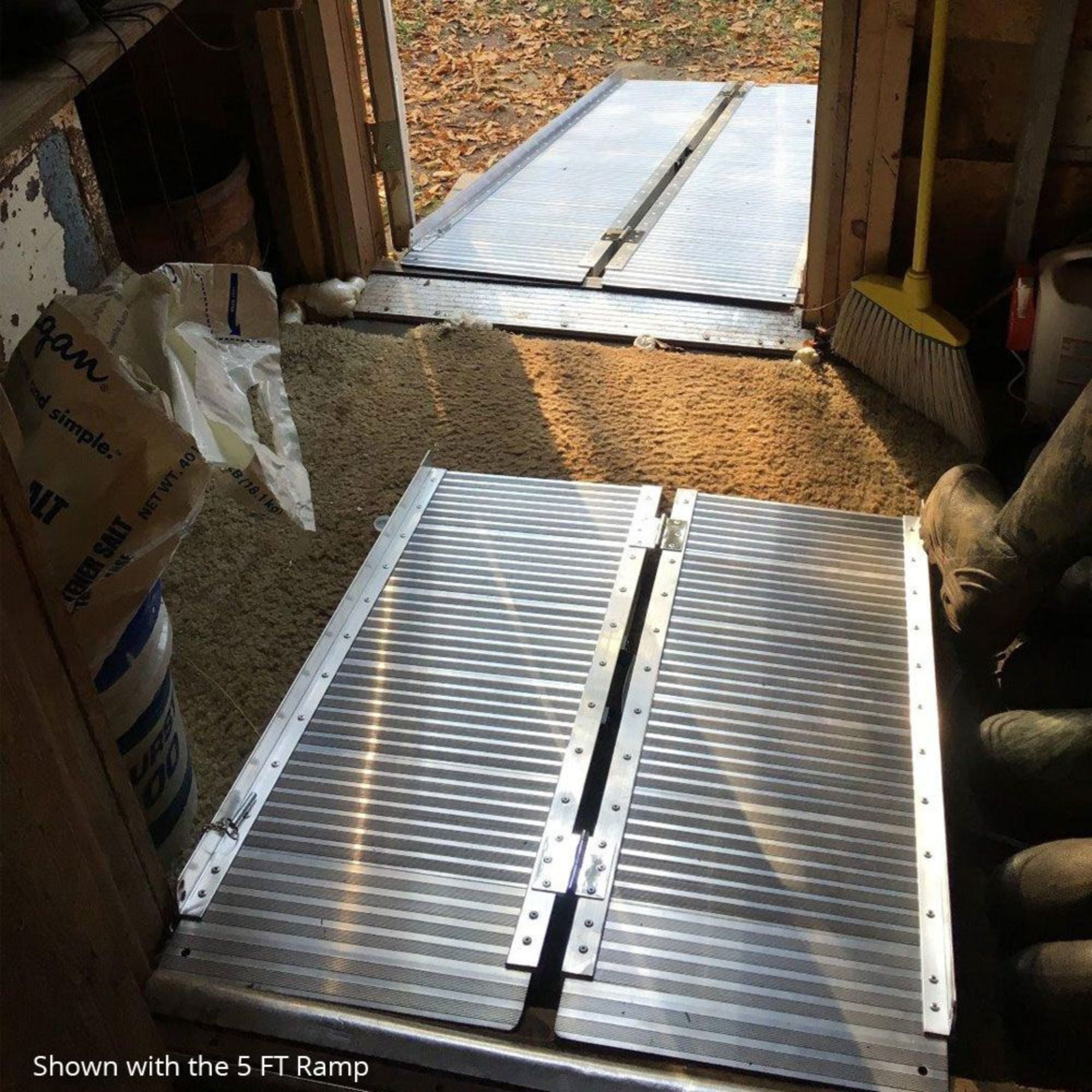 Titan Ramps 5 Foot Single-Fold Aluminum Wheelchair Ramp, 600 Pound Capacity - VMInnovations