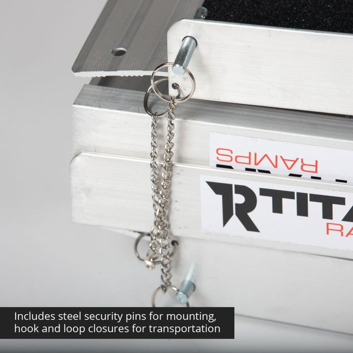 Titan Ramps 5 Foot Multi-Fold Grip Aluminum Wheelchair Ramp, 600 Pound Capacity - VMInnovations