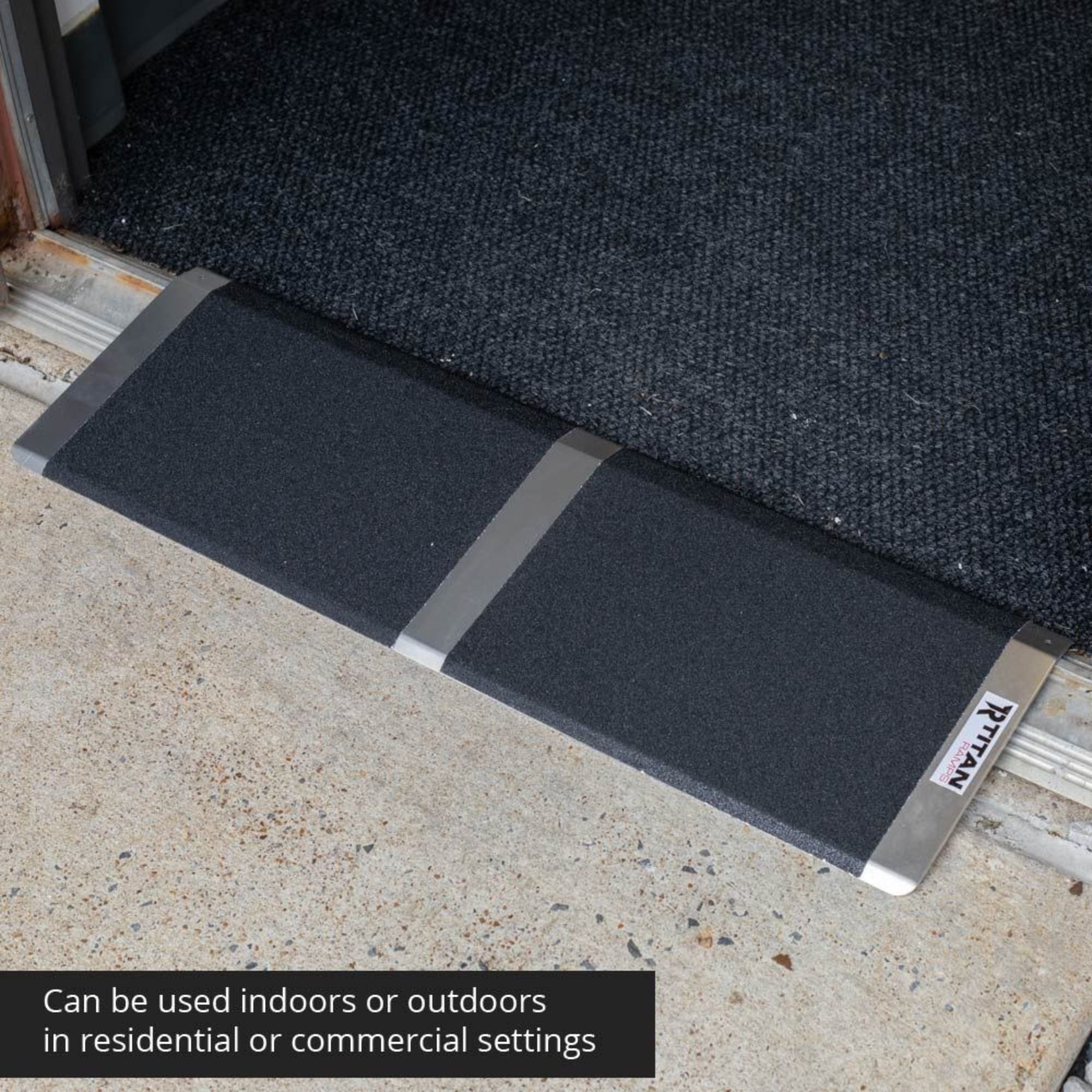 Titan Ramps 8 Inch Aluminum Threshold Ramp for Doorways, or Raised Landings