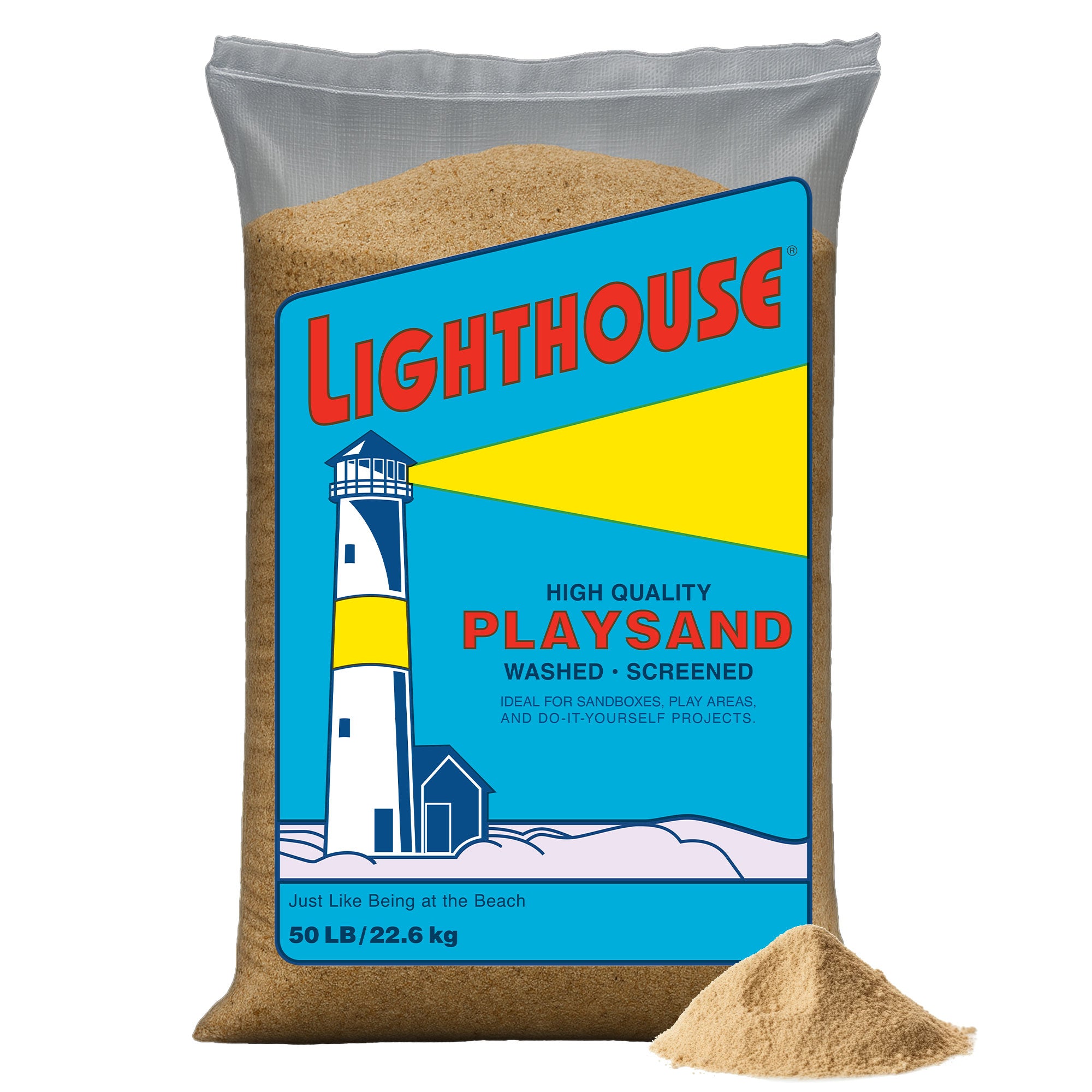 US Silica 50 Lb Lighthouse Comfortable Play Sand Bundled w/ Kiddie Pool, Sandpit