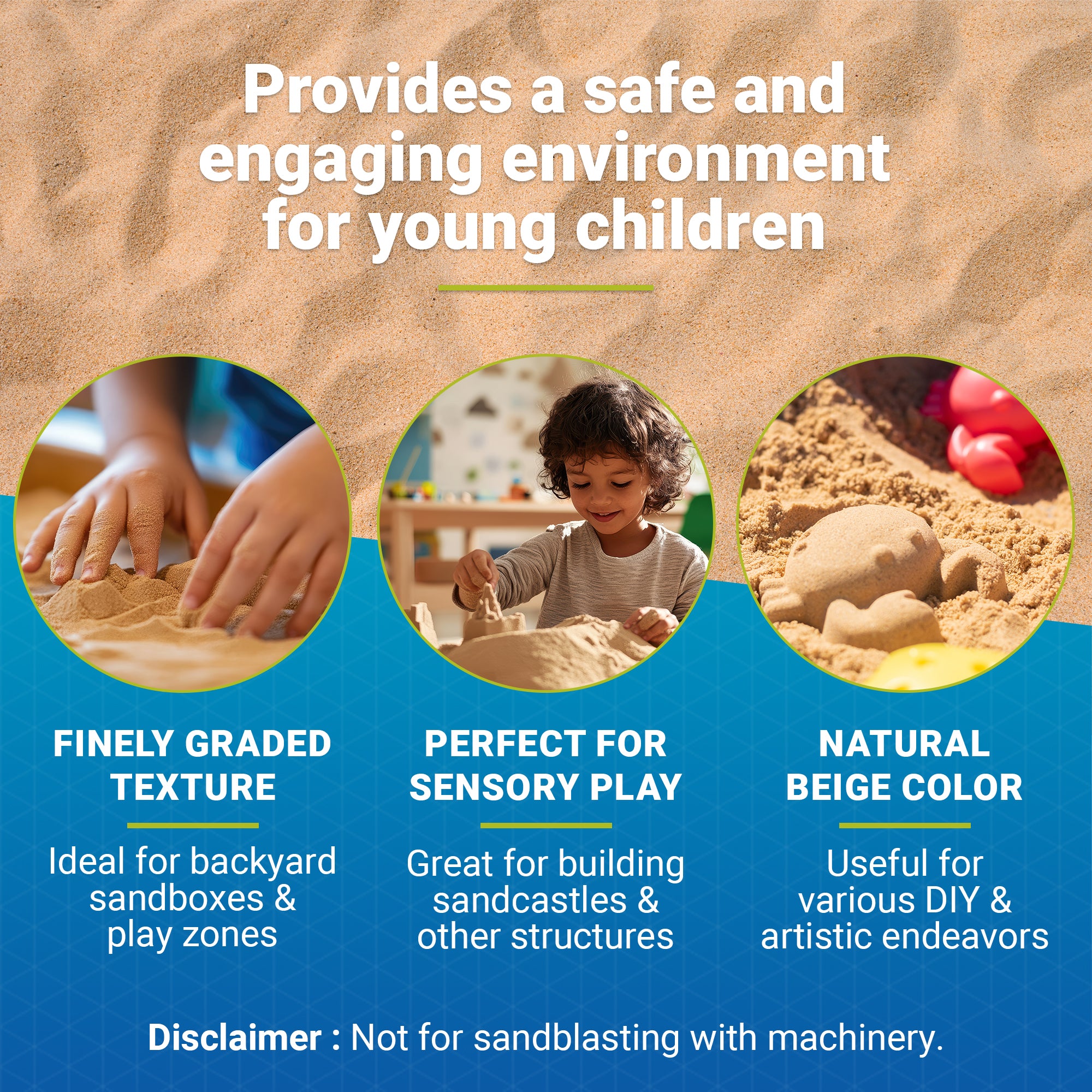 US Silica Lighthouse Comfortable Play Sand for Sand Tables, Beige, 50 Pound Bag