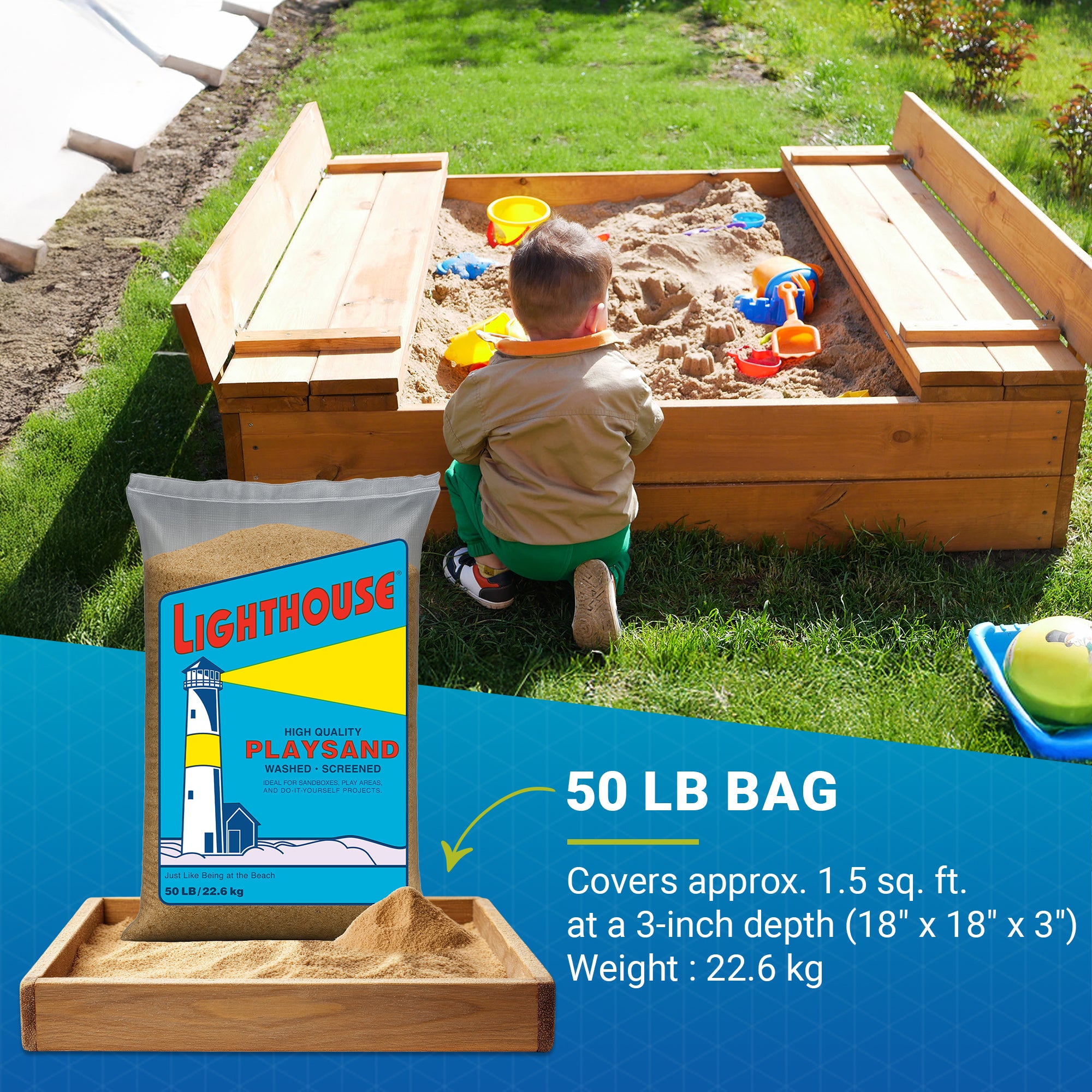 US Silica 63 Pack Lighthouse Comfortable Play Sand for Sand Tables, Beige, 50 Lb - VMInnovations