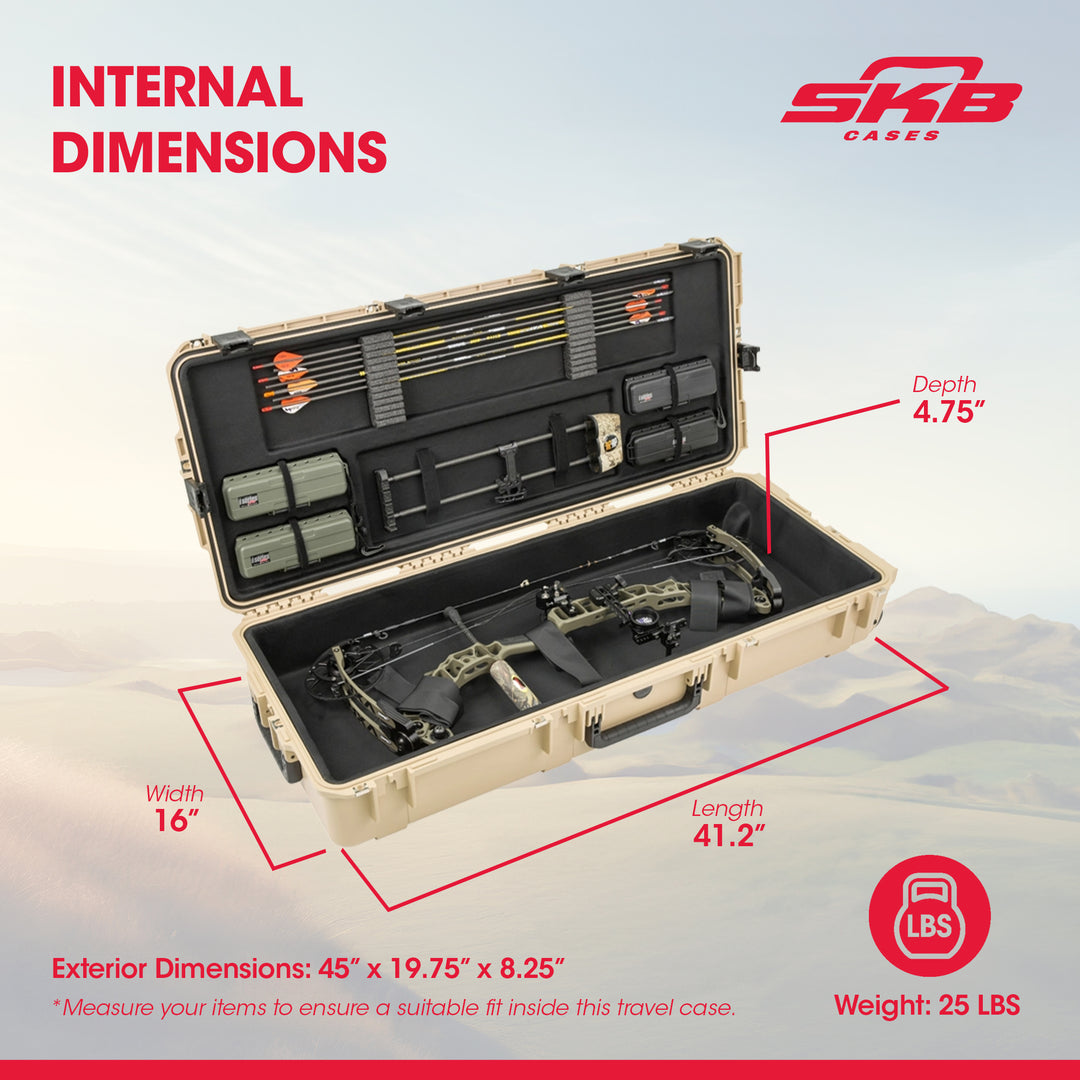 SKB Hard Large Plush Storage Case Archery Bow Parallel Limb iSeries REV2, Tan - VMInnovations