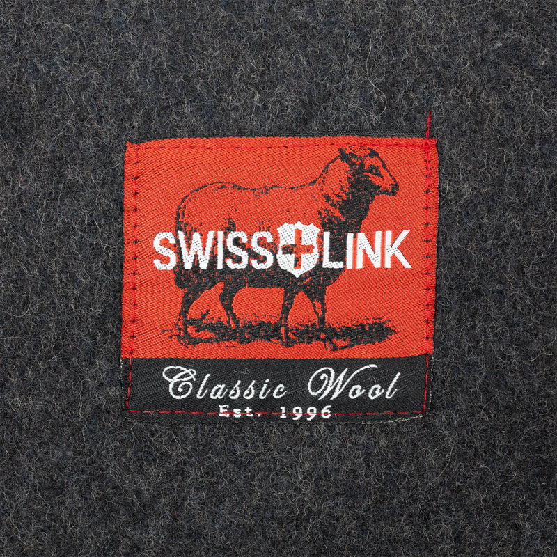 Swiss Link Military Surplus Solid Classic Wool Throw Blanket and Leather Carrier