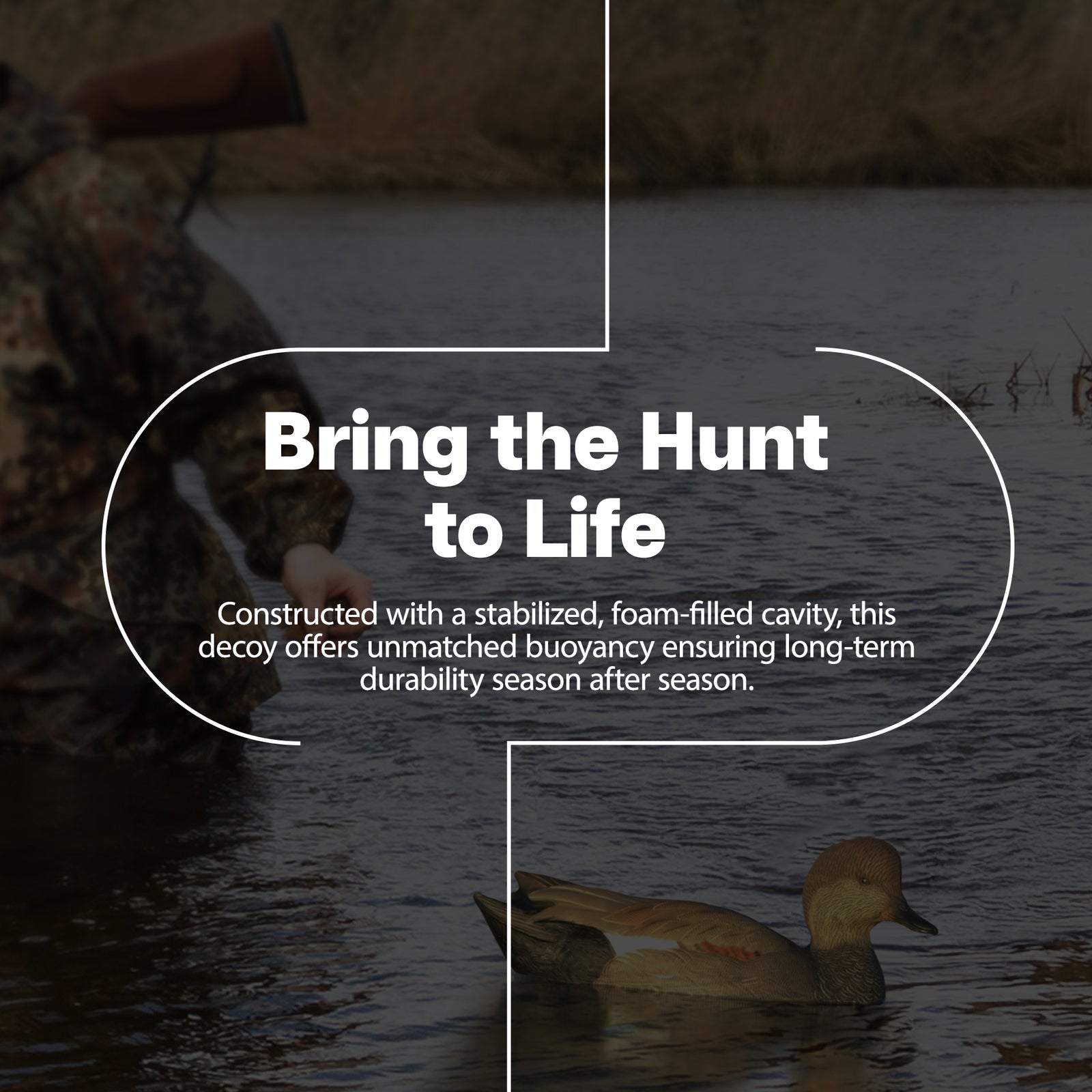 Avian X Power Swimmer Gadwall Drake Motion Duck Decoy with 10+ Hour Battery - VMInnovations