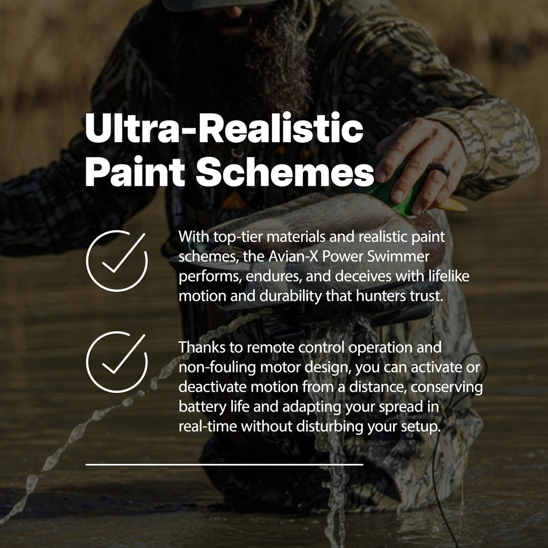 Avian X Power Swimmer Mallard Drake Motion Duck Decoy with 10+ Hour Battery - VMInnovations