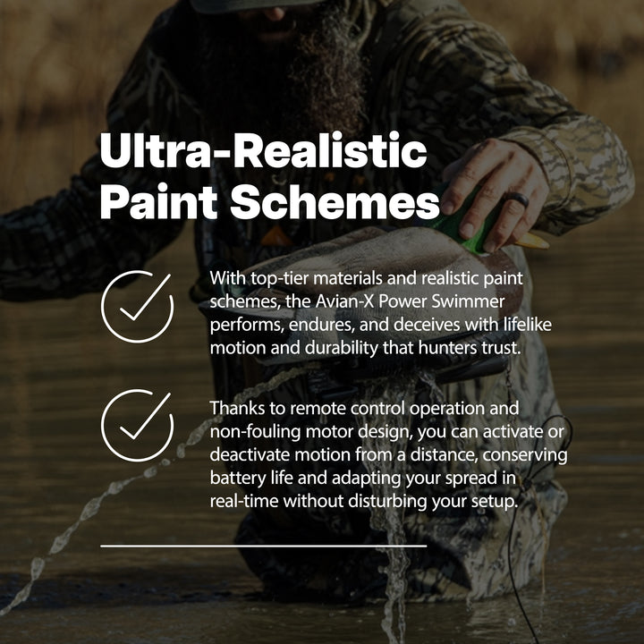 Avian X Power Swimmer Mallard Drake Motion Duck Decoy with 10+ Hour Battery - VMInnovations