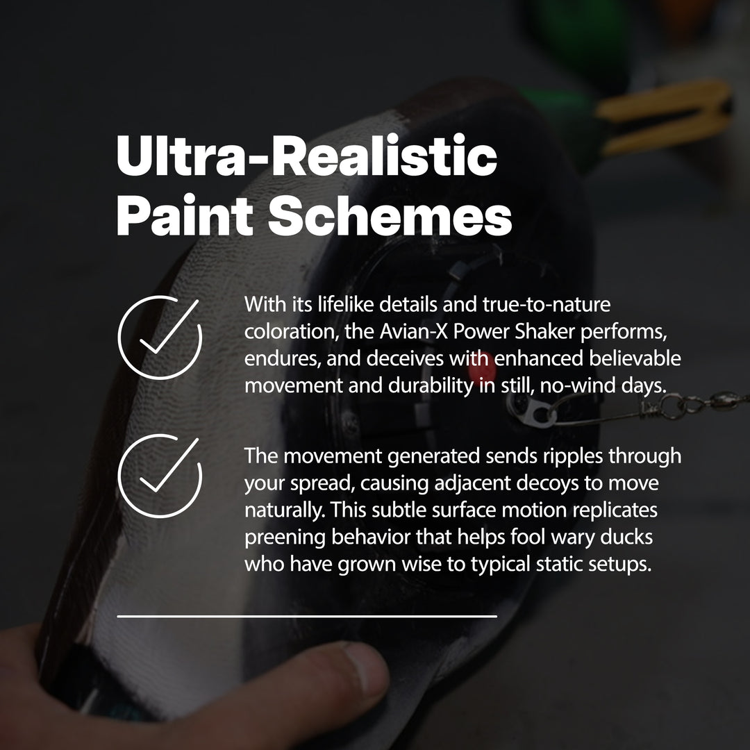 Avian-X Power Shaker Mallard Drake Motion Duck Decoy Floating Surface Preener - VMInnovations