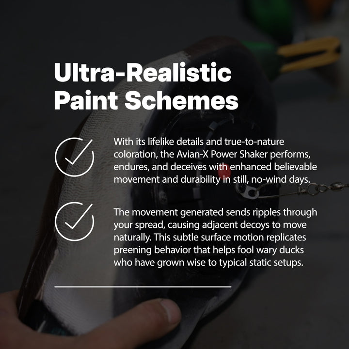 Avian-X Power Shaker Mallard Drake Motion Duck Decoy Floating Surface Preener - VMInnovations